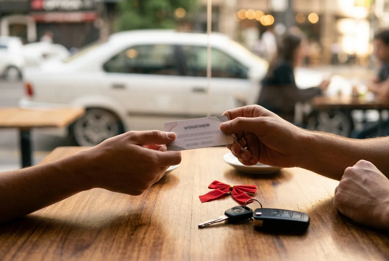 Entrega de voucher de clase de drift como regalo de aniversario de bodas en Buenos Aires
