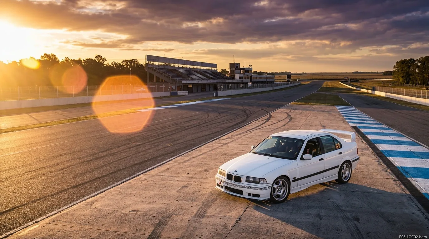 Groups, spectators and getting there — clase de drift en BMW E36, Buenos Aires