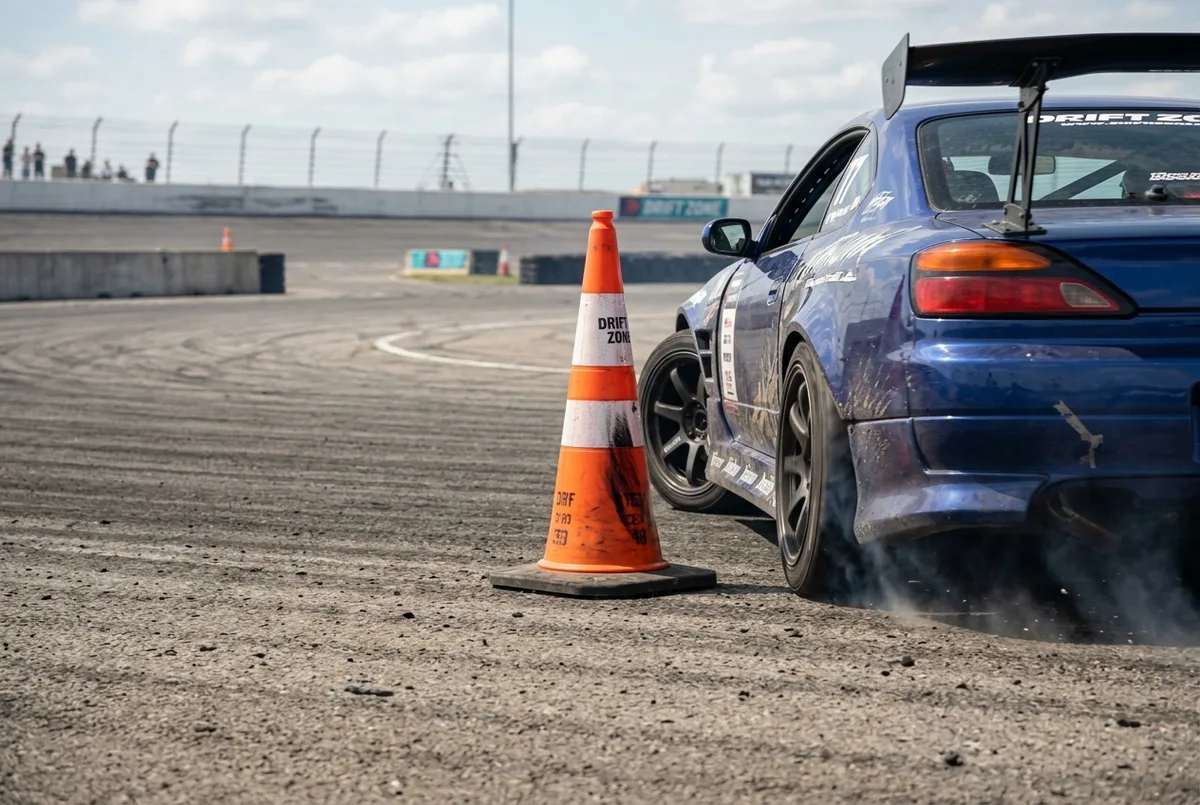 Maos assinando um contrato de pista antes de uma aula de drift em Buenos Aires — o custo de cada dano esta pre-listado sem letra miuda